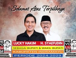 Berdasarkan Hitung Cepat di Pilkada Indramayu,  Paslon Lucky – Syaefudin Raih  564.554 Suara  atau 67,74%