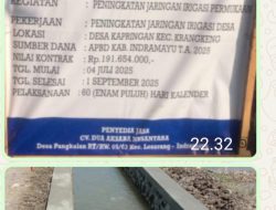 Dinas PUPR Indramayu Alokasikan Anggaran Untuk Infrastruktur Irigasi, Guna Dukung Ketahanan Pangan Nasional.